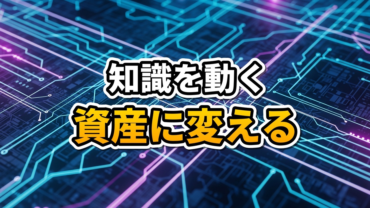 ObsidianのグラフビューとAntigravityのUIが融合したサイバーパンクなイメージ