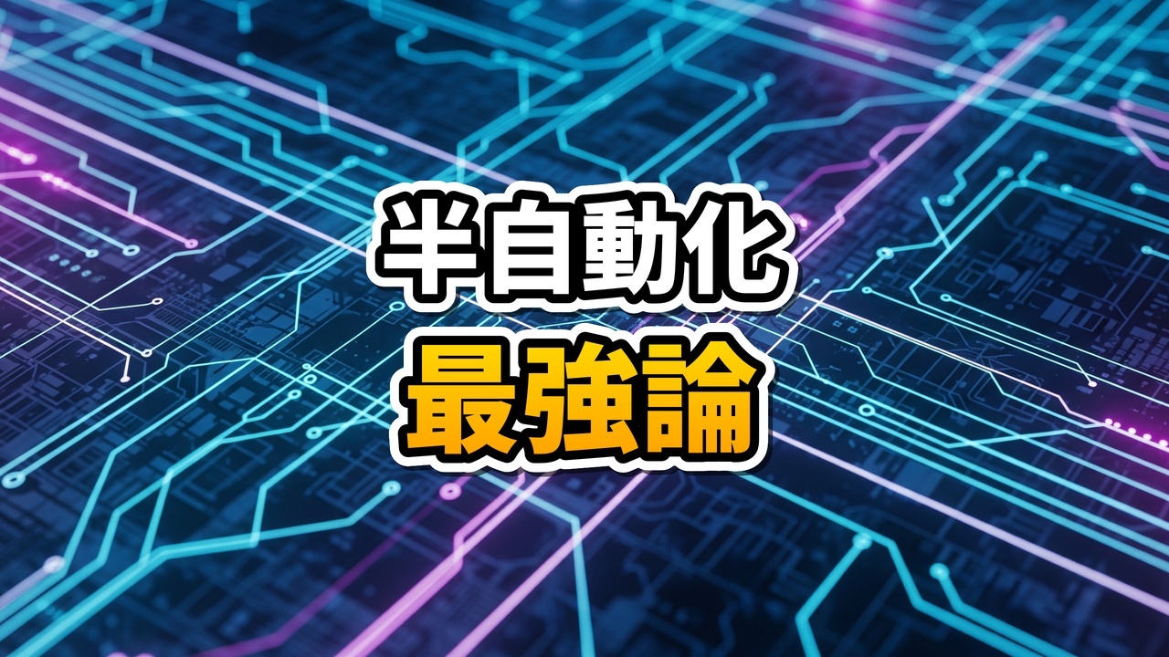 AI動画制作における半自動化ワークフローのイメージ