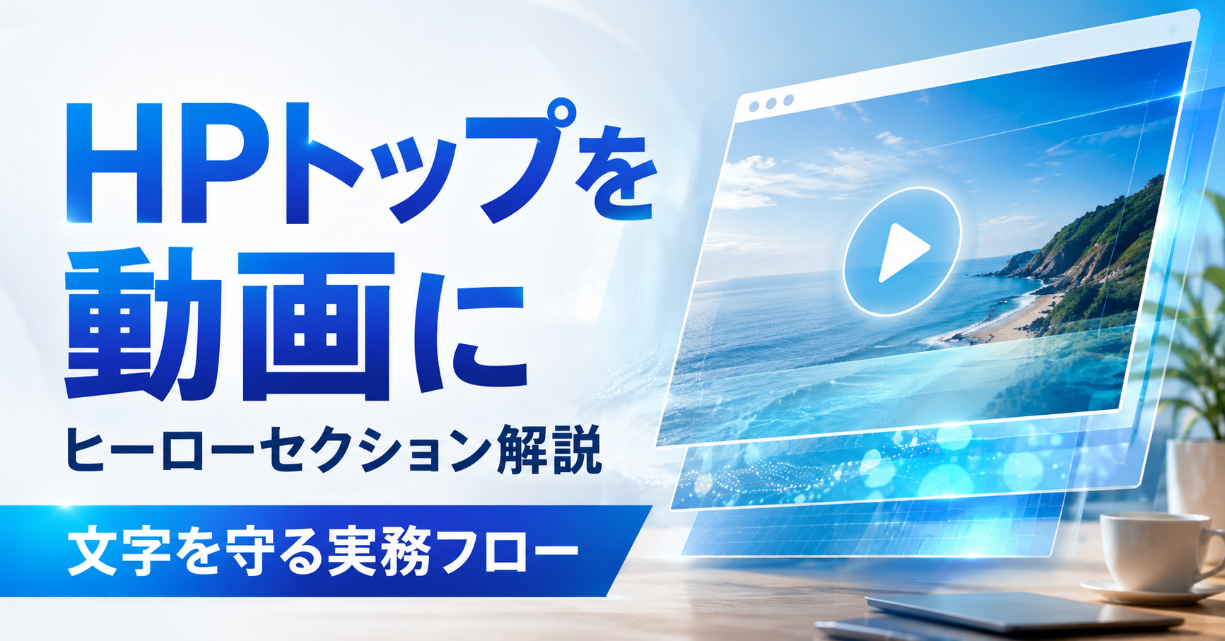 HPトップを動画にするヒーローセクション解説のアイキャッチ