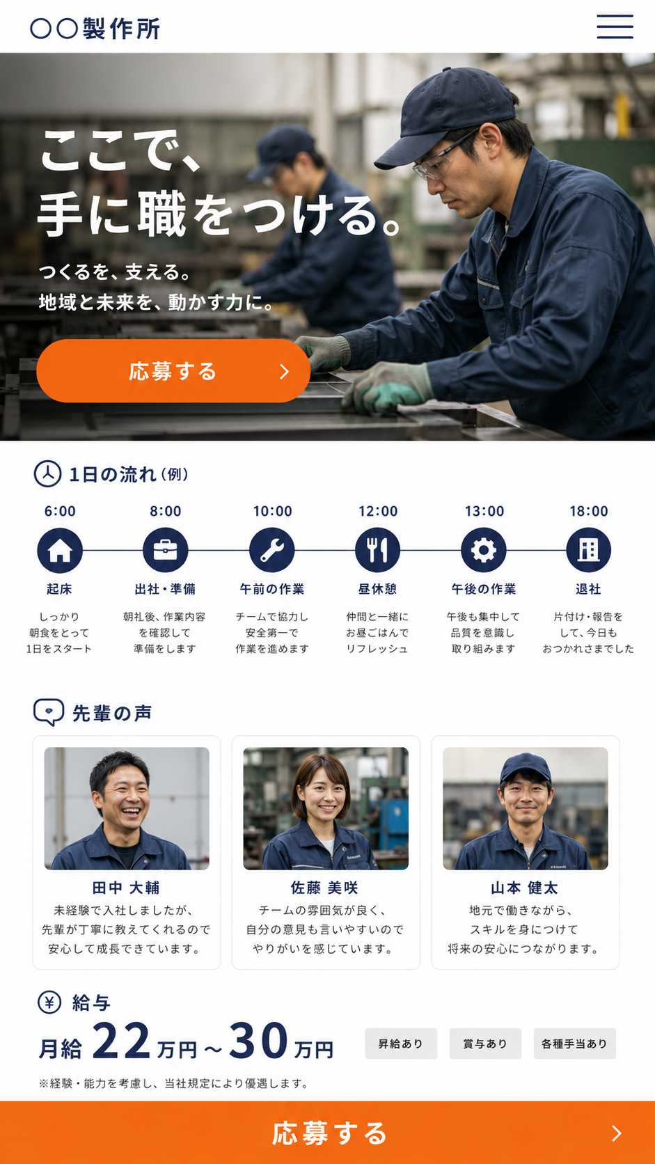 採用ページの改善後イメージ
