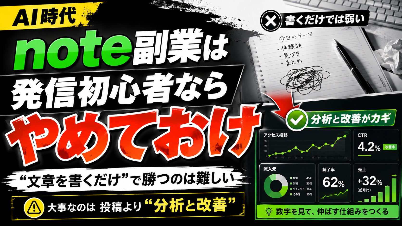 note副業は発信初心者ならやめておけ。AI時代の発信戦略