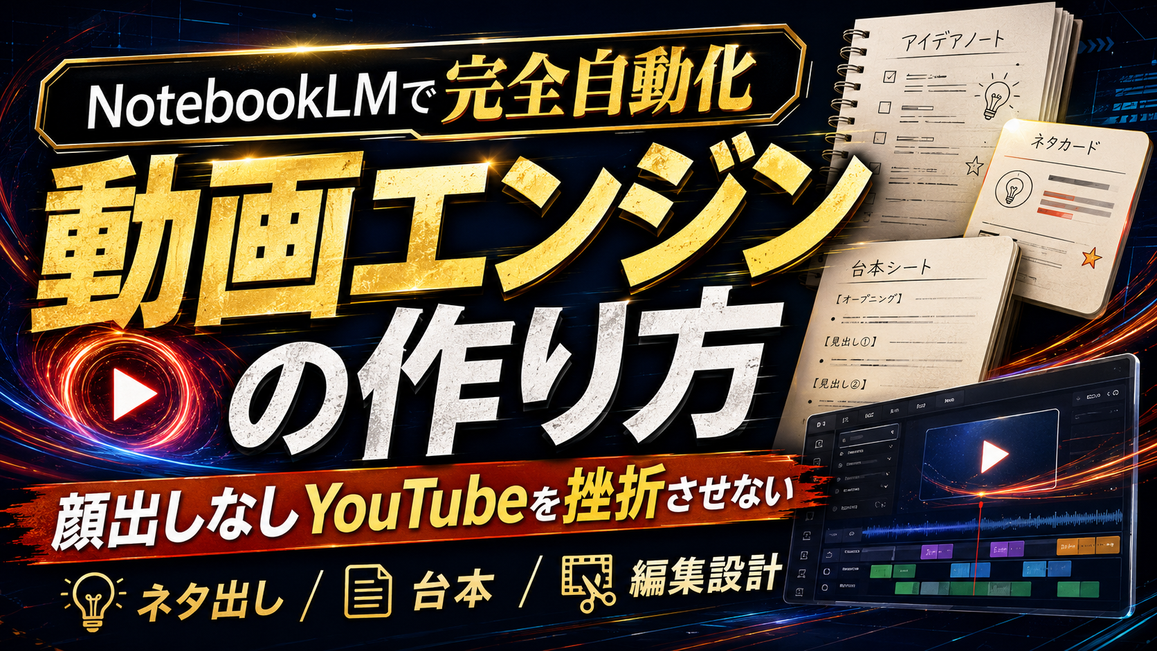 NotebookLMで完全自動化！顔出しなしYouTubeを挫折させない「動画エンジン」の作り方